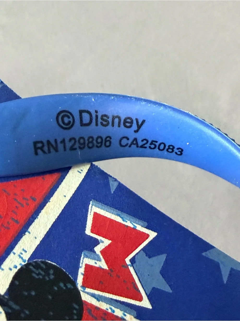 Disney Mickey Mouse Americana/ Patriotic/ Flag Men's Flip Flops Size 13/14